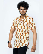 Sher Hand Block Print Mens  Half Shirt