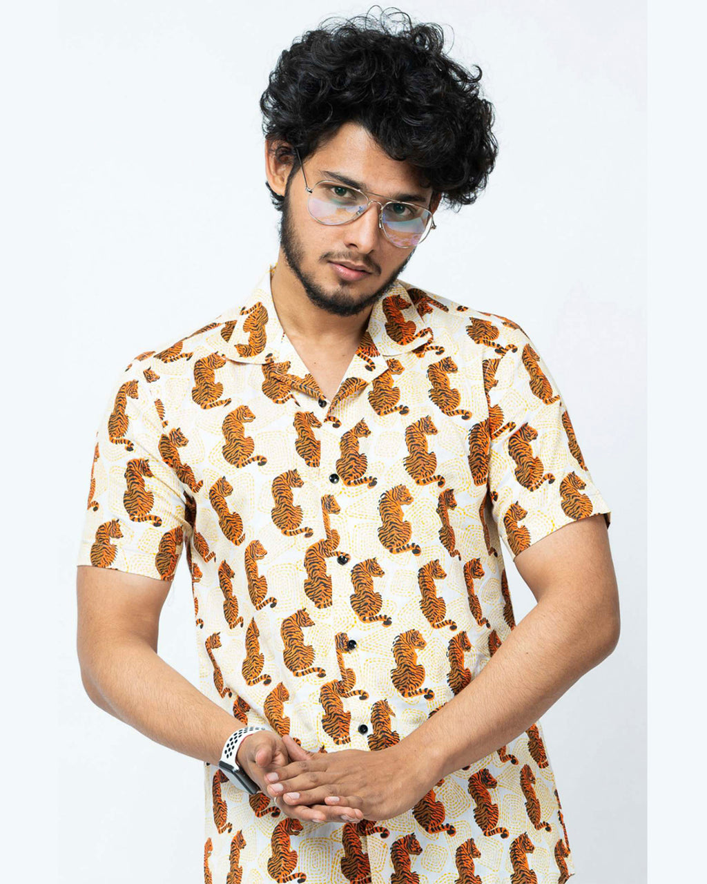 Sher Hand Block Print Mens  Half Shirt