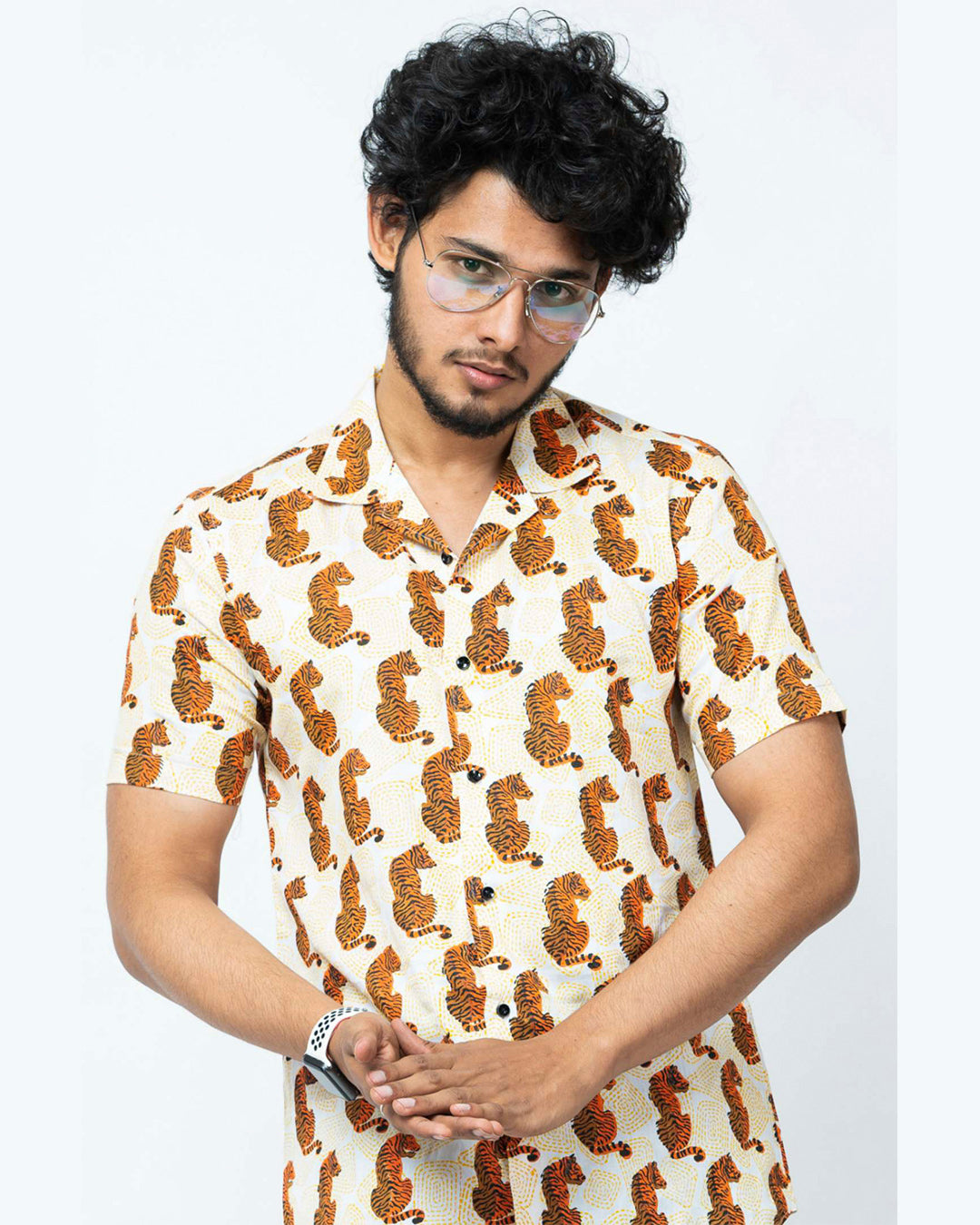 Sher Hand Block Print Mens  Half Shirt