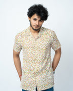 Multi Collor Dot  Print Mens Casual Shirt