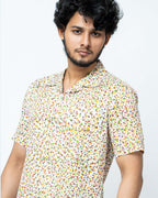 Multi Collor Dot  Print Mens Casual Shirt