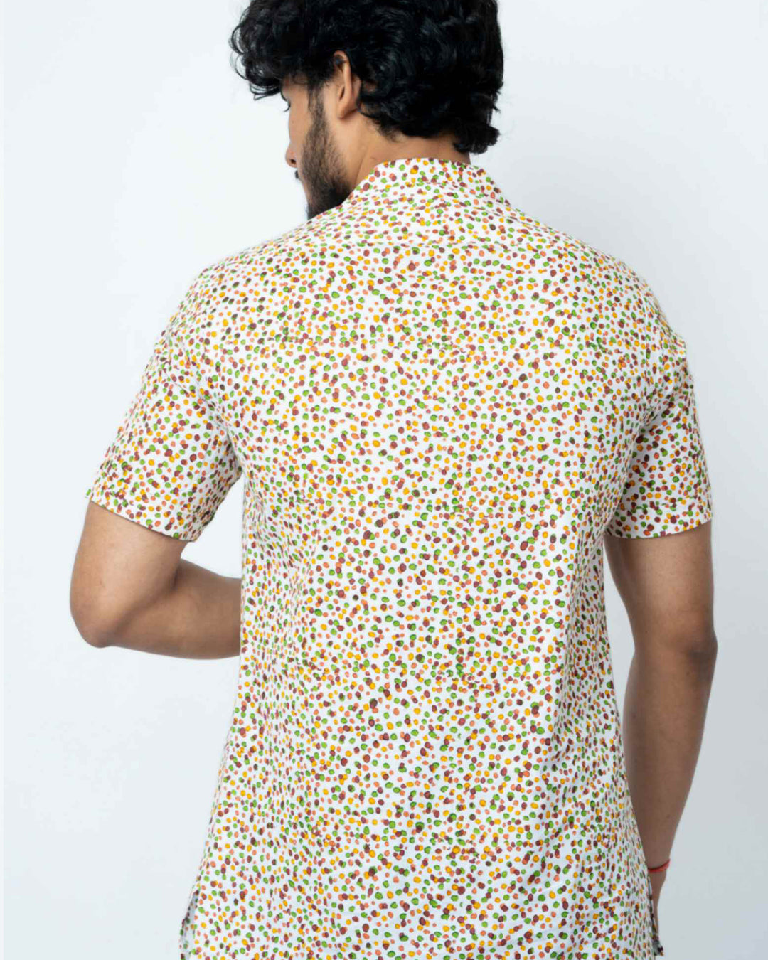 Multi Collor Dot  Print Mens Casual Shirt