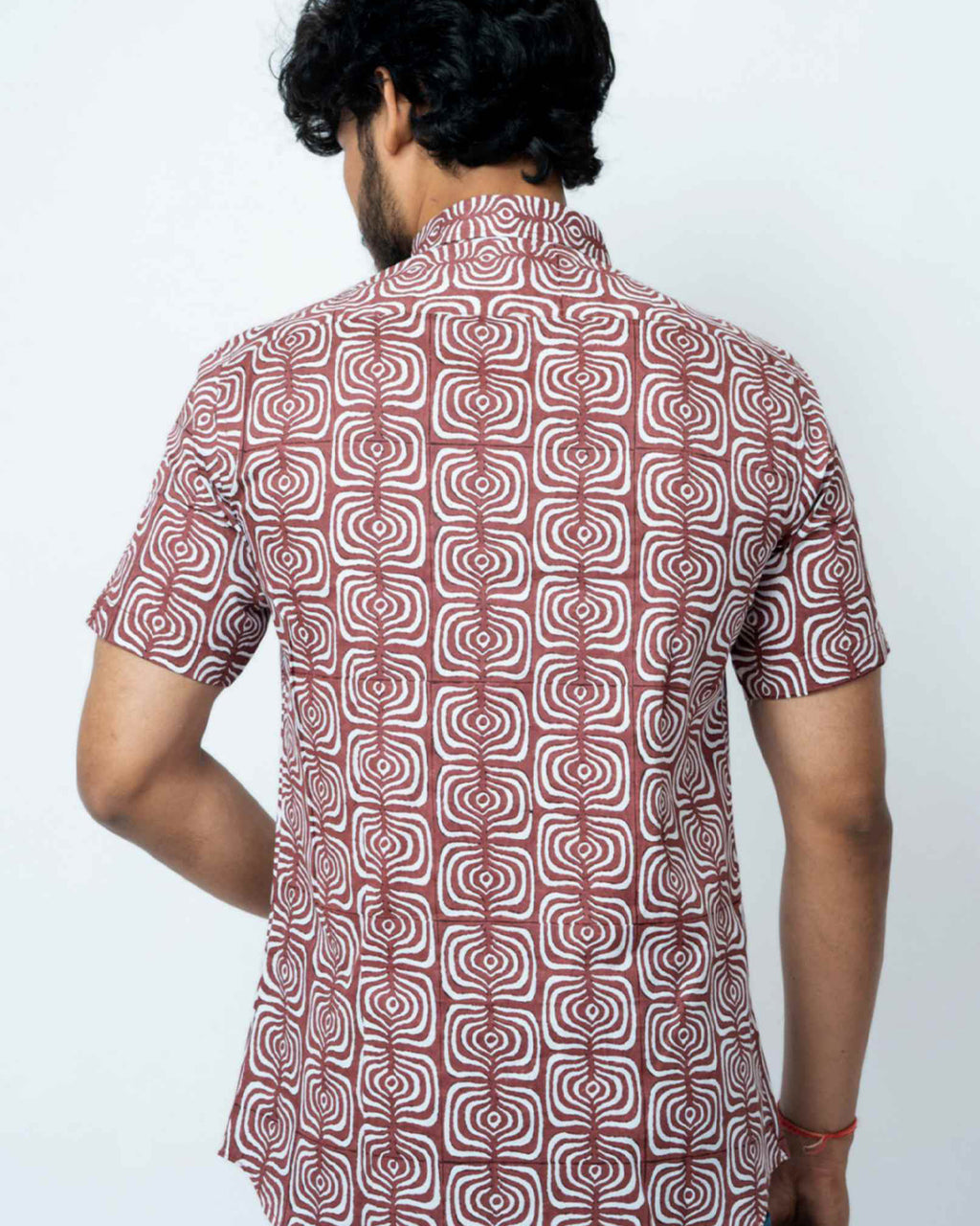 Rust Print Smart Casual Cotton Shirt