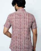 Rust Print Smart Casual Cotton Shirt