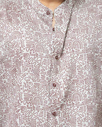 Maroon Doodle Print Shirt