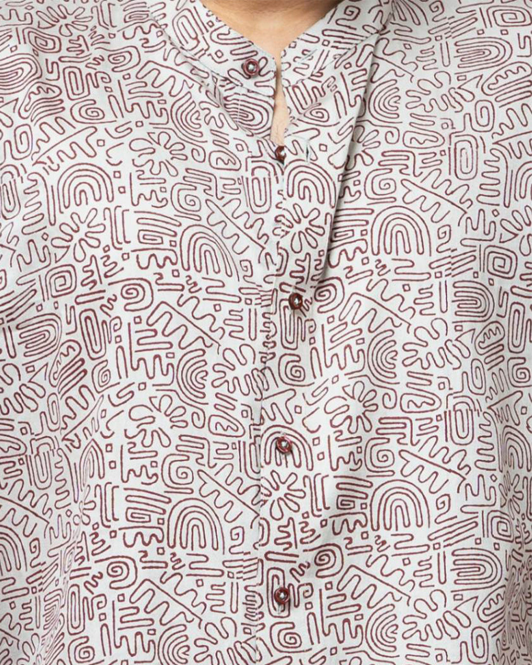 Maroon Doodle Print Shirt