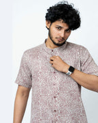 Maroon Doodle Print Shirt