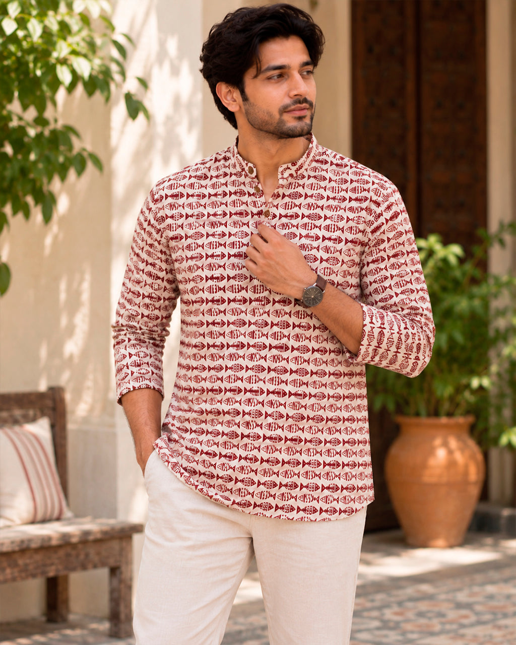 Fish Printed Kurta