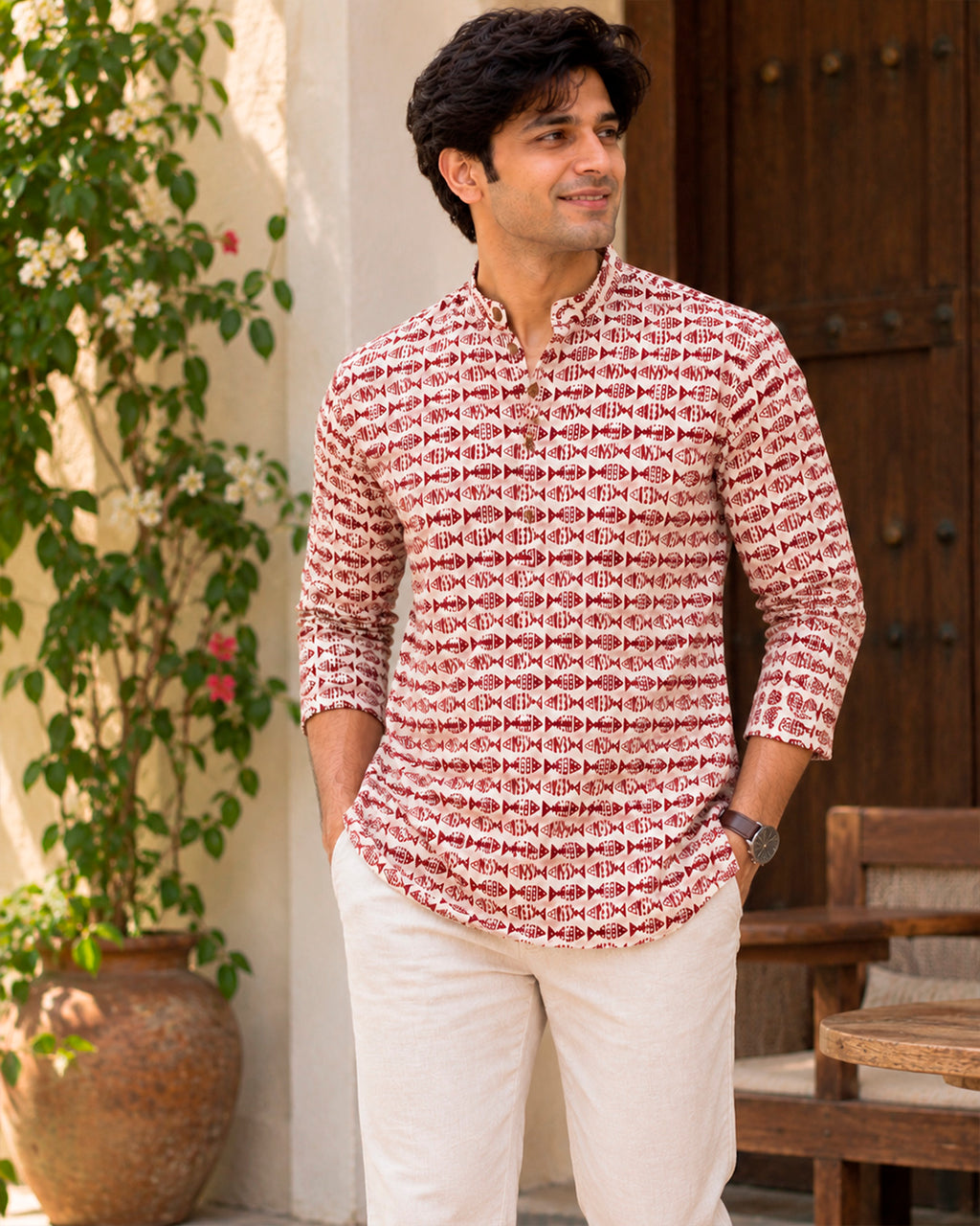 Fish Printed Kurta
