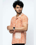 Coral Colour Smart Casual Cotton  Shirt