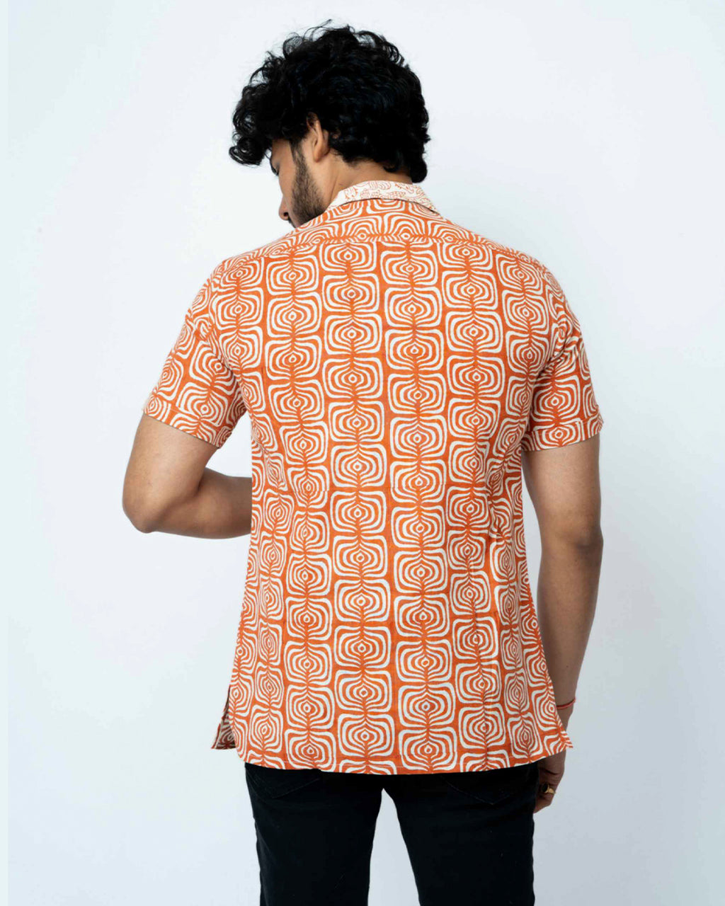 Coral Colour Smart Casual Cotton  Shirt