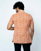 Coral Colour Smart Casual Cotton  Shirt