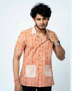 Coral Colour Smart Casual Cotton  Shirt