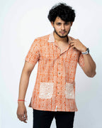 Coral Colour Smart Casual Cotton  Shirt