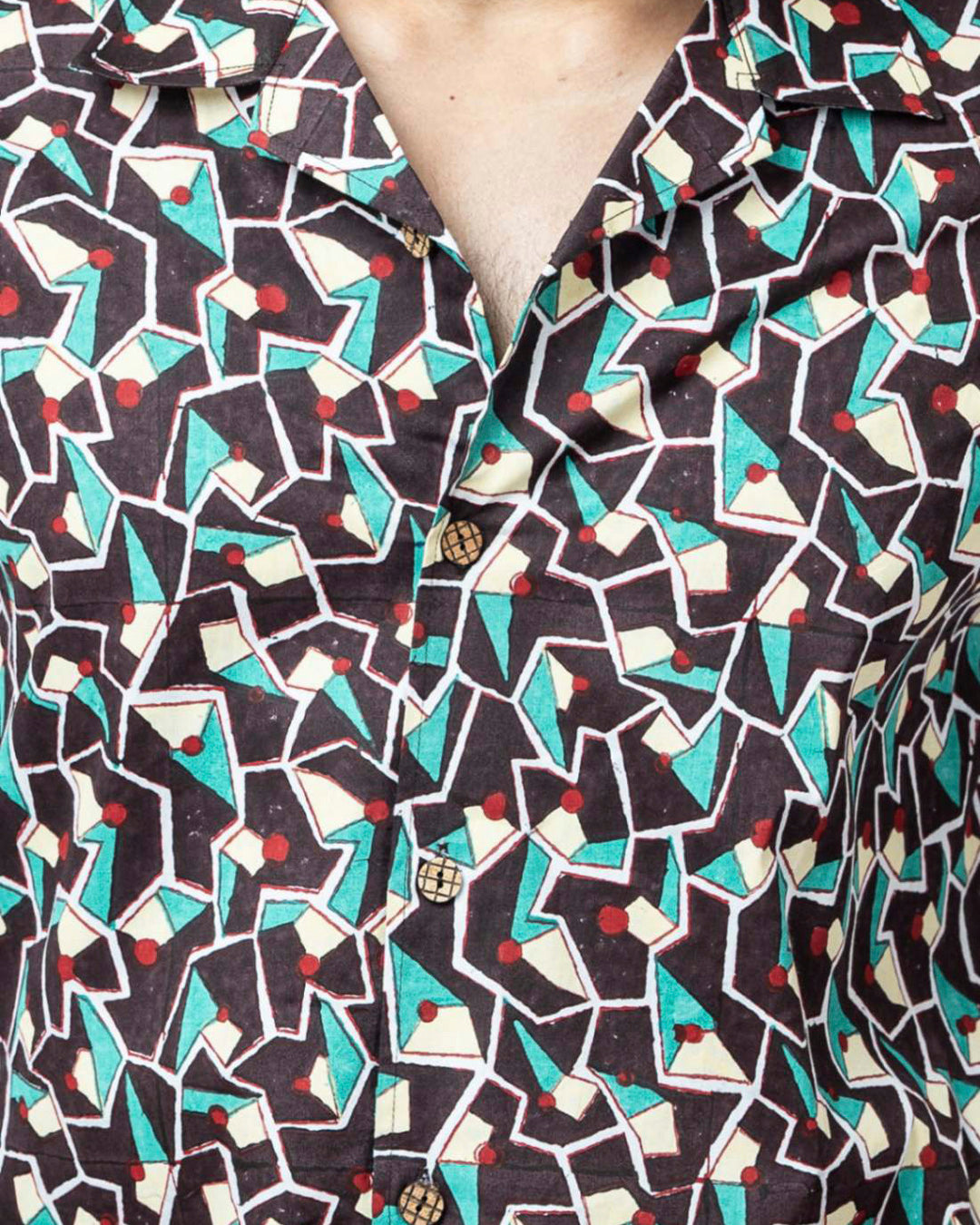 Hand Block Print Multi Colour Box Fit Shirt