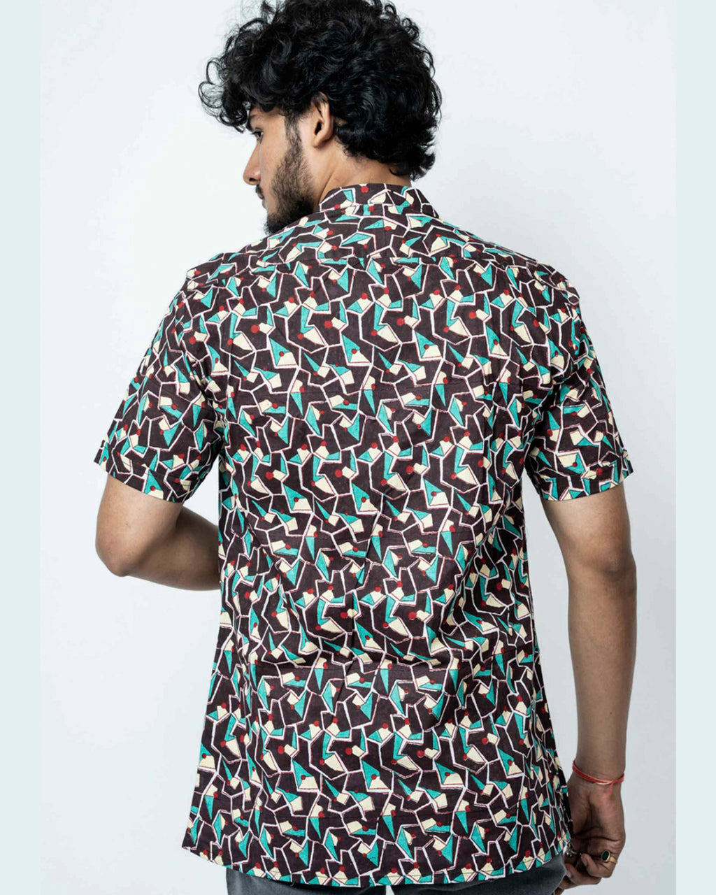 Hand Block Print Multi Colour Box Fit Shirt