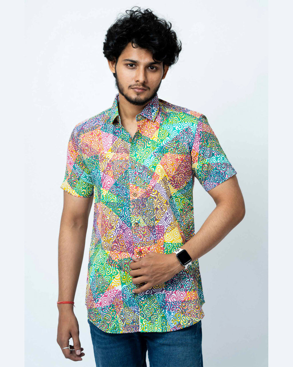 Multi Colour Amoeba Print Mens Shirt