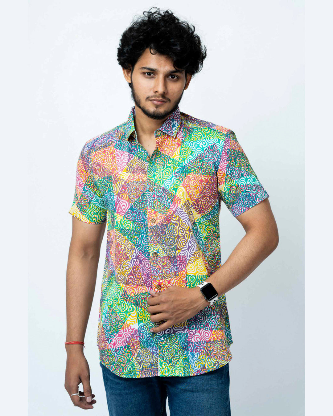 Multi Colour Amoeba Print Mens Shirt
