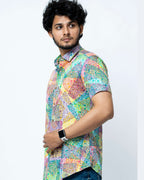 Multi Colour Amoeba Print Mens Shirt