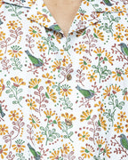 Bird Block Print Box Fit Casual Shirt