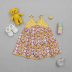 Sleeveless Cotton Frock - Yellow