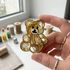 Golden Teddy Bear Brooch Pin
