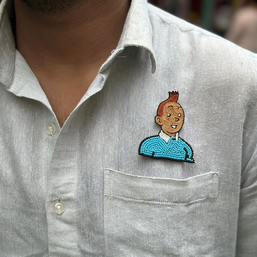Tin Tin Face Brooch