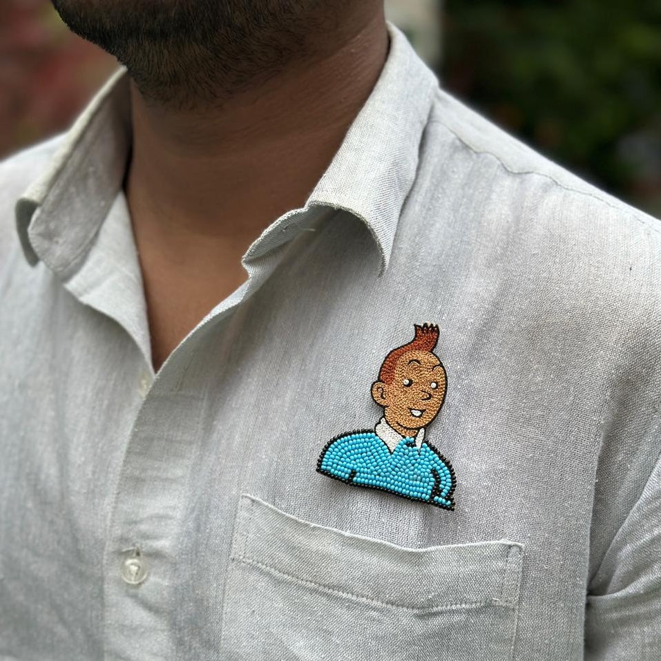 Tin Tin Face Brooch
