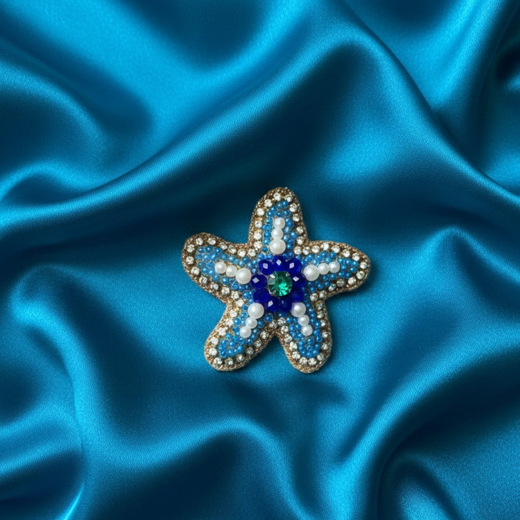 Blue Star Fish Brooch Pin
