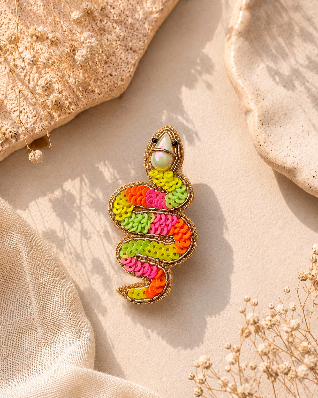 Venom Beaded Adjustable Finger Ring