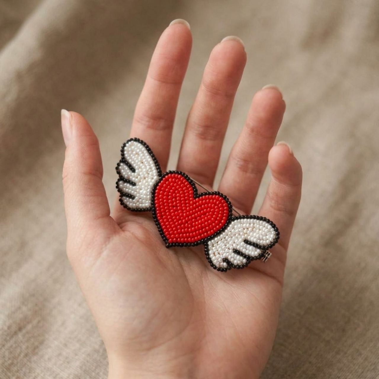 Wings Of Heart Brooch