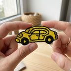 Yellow Taxi Brooch Pin