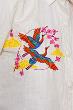 Pink Swan Hand Embroidered Women Blouse