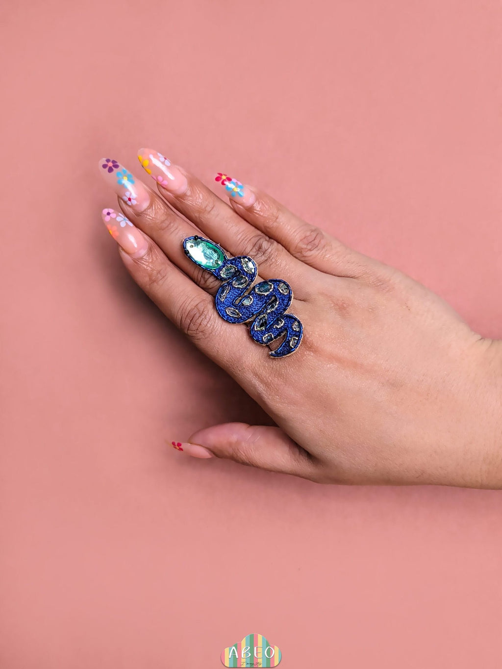 Venom Beaded Adjustable Finger Ring