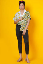 Women Block Print Cotton  Shirt With Elephant Motif