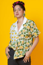 Women Block Print Cotton  Shirt With Elephant Motif