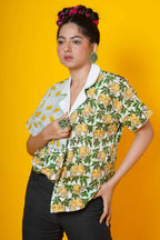 Women Block Print Cotton  Shirt With Elephant Motif