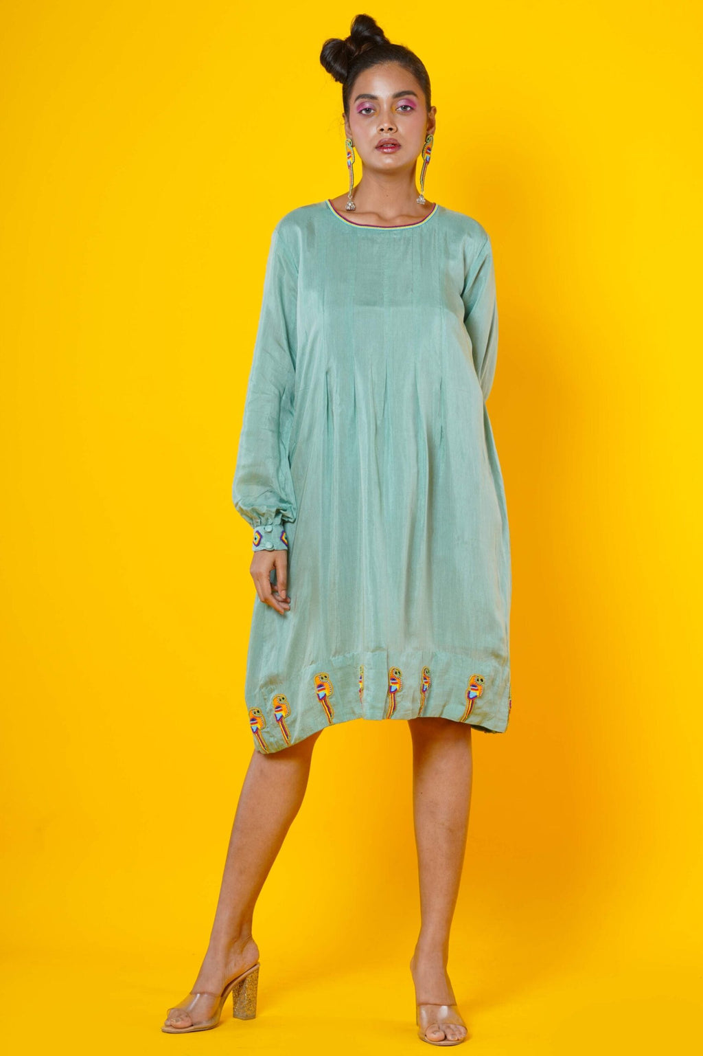 Women Hand Embroidered Midi Dress