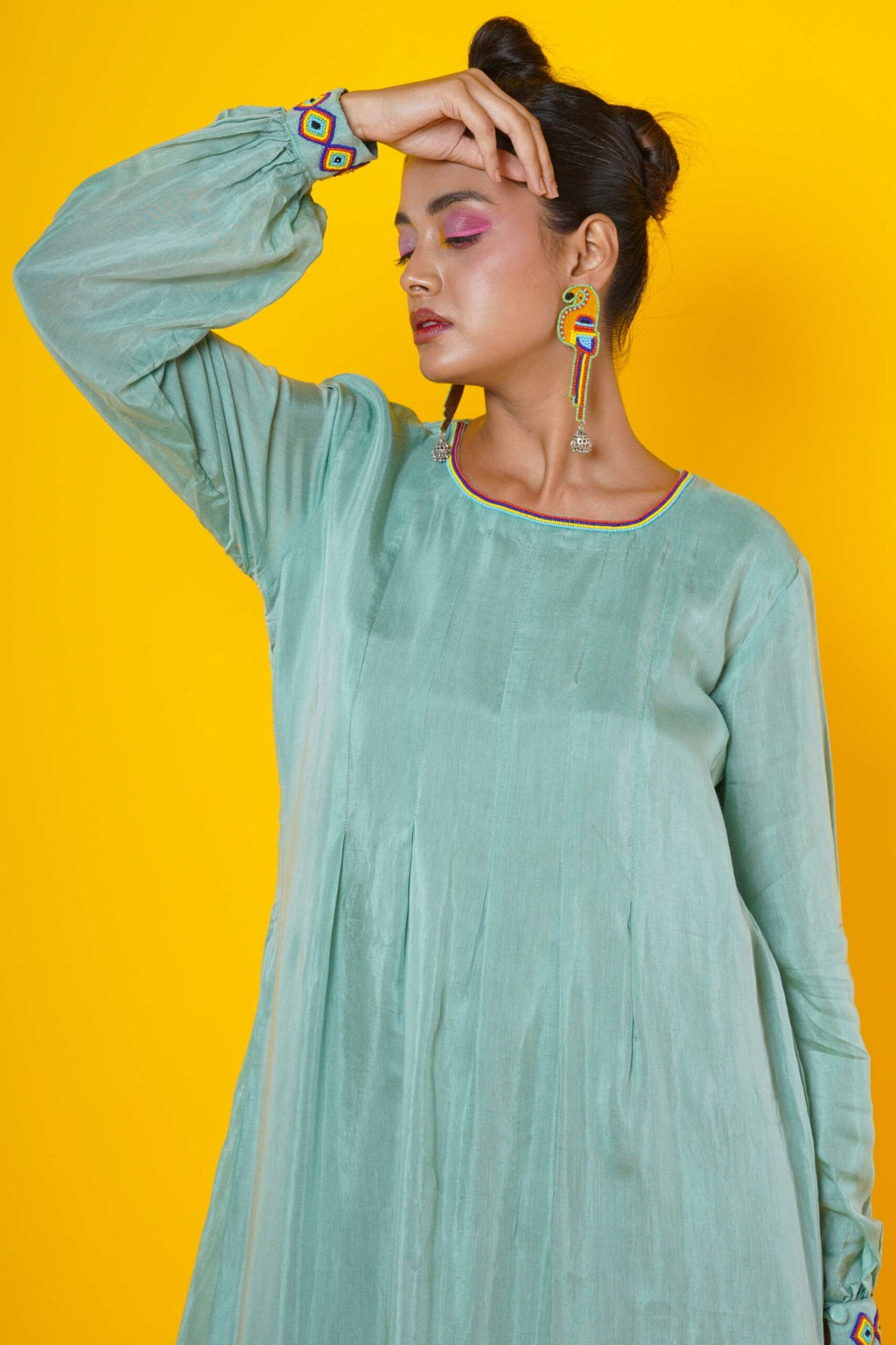 Women Hand Embroidered Midi Dress