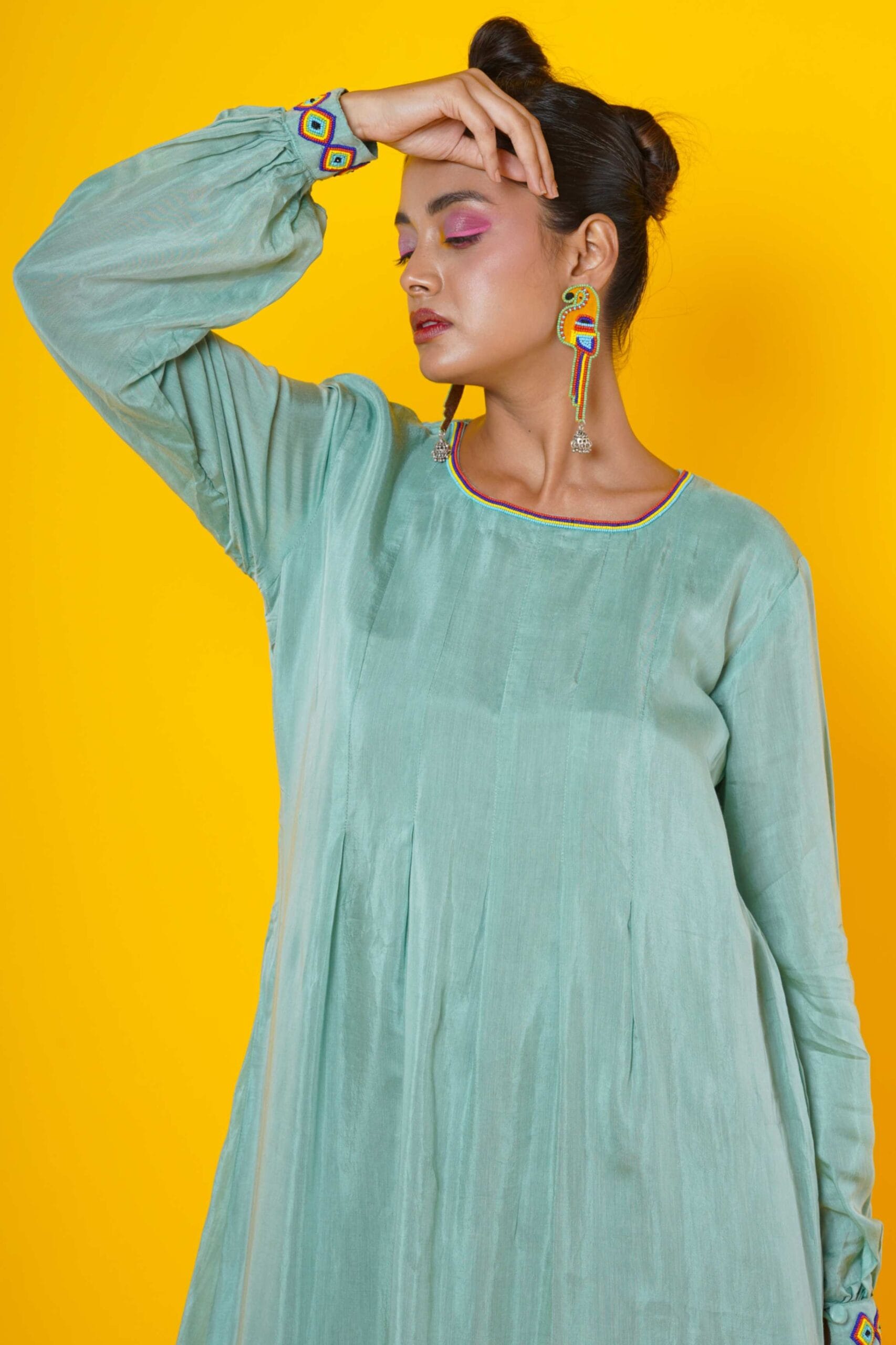 Women Hand Embroidered Midi Dress