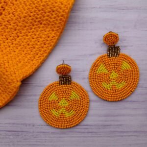 PUMPKIN HALLOWEEN BEAD EARRING