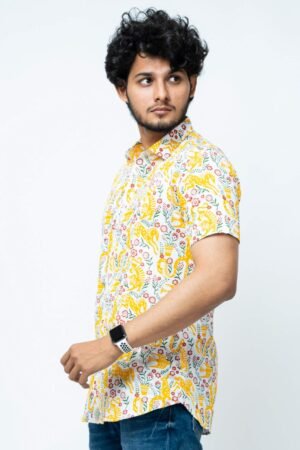 ANIMAL THEME BLOCK PRINT CASUAL MENS SHIRT - Image 4