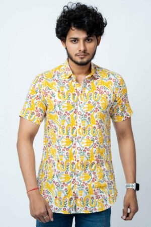 ANIMAL THEME BLOCK PRINT CASUAL MENS SHIRT - Image 6