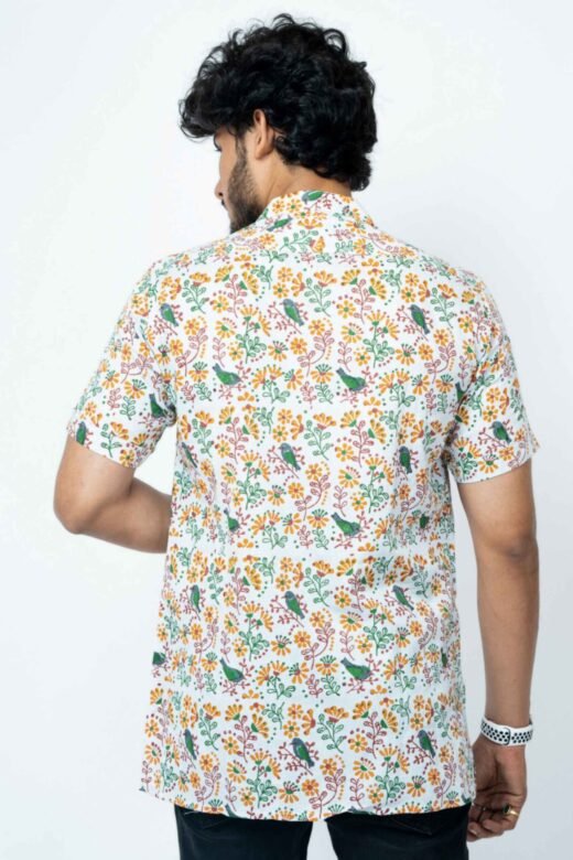 BIRD BLOCK PRINT BOX FIT CASUAL SHIRT - Image 7
