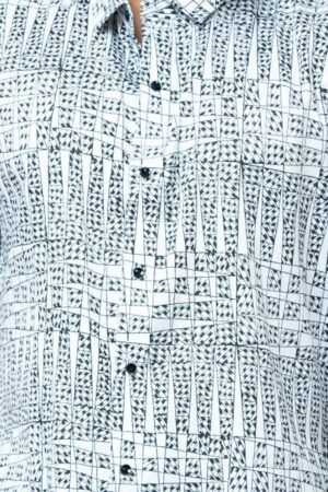 BLACK & WHITE CHECKS FULL SLEEVE MENS SHIRT - Image 6