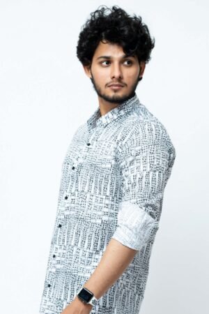 BLACK & WHITE CHECKS FULL SLEEVE MENS SHIRT - Image 3