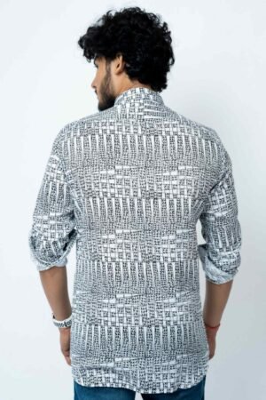 BLACK & WHITE CHECKS FULL SLEEVE MENS SHIRT - Image 4