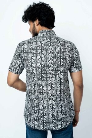 BLACK & WHITE SMART CASUAL  COTTON SHIRT. - Image 6