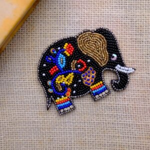 Black Elephant Brooch