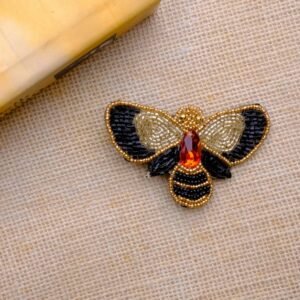 Black Golden Bee Brooch
